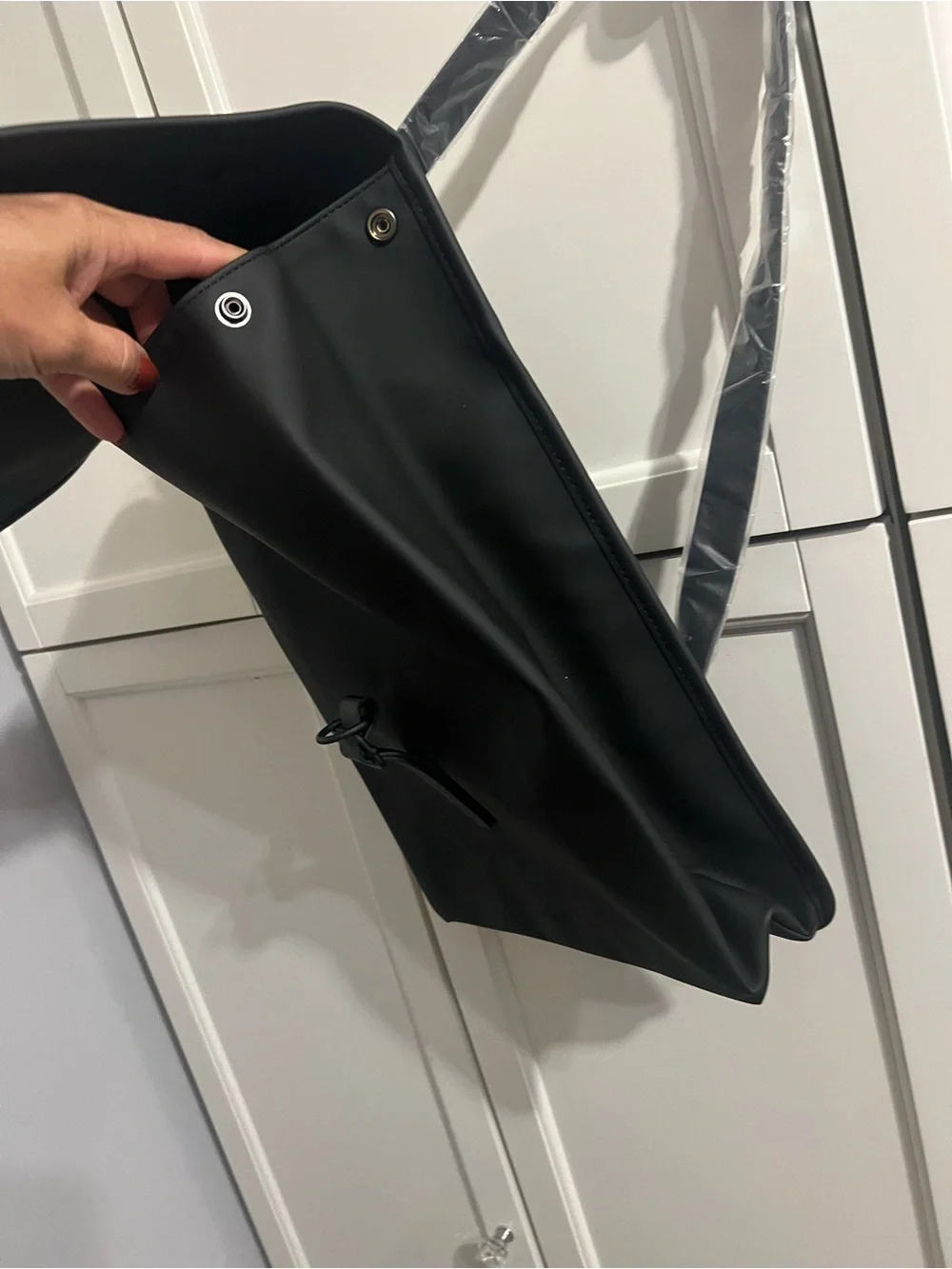 Rains Black Backpack with Front Buckle